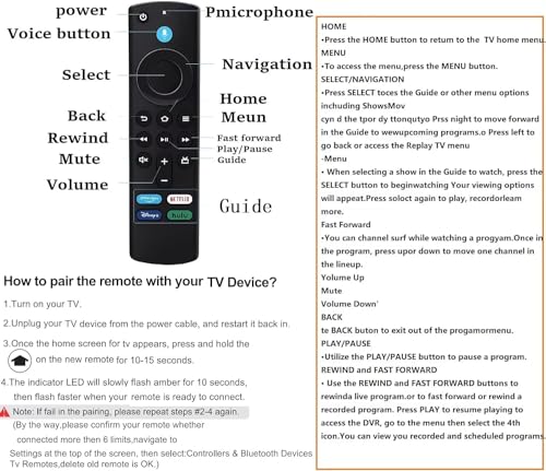 Voice Control Remote for Fire Stick, Fire Cube, Fire