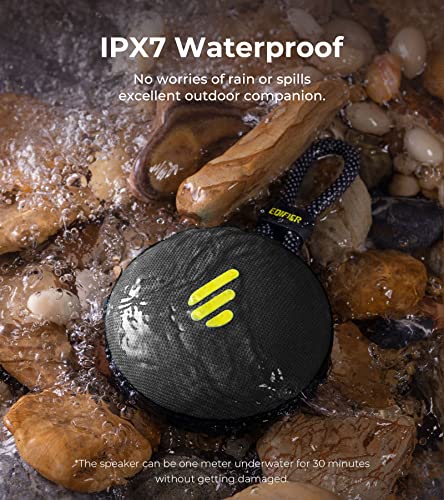 Edifier MP100 Plus Portable Bluetooth Speaker, Lightweight Travel Speaker with IPX7 Waterproof, Bluetooth 5.3, Clear Microphone, USB-C, Wireless Speaker for Outdoor Party Beach Camping - Black