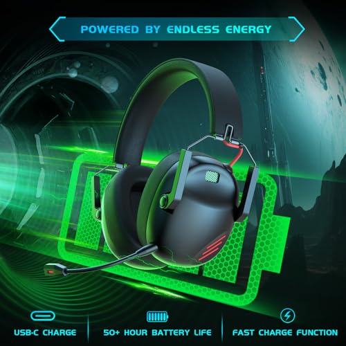 KAPEYDESI Wireless Gaming Headset for Multi-Platform Gaming