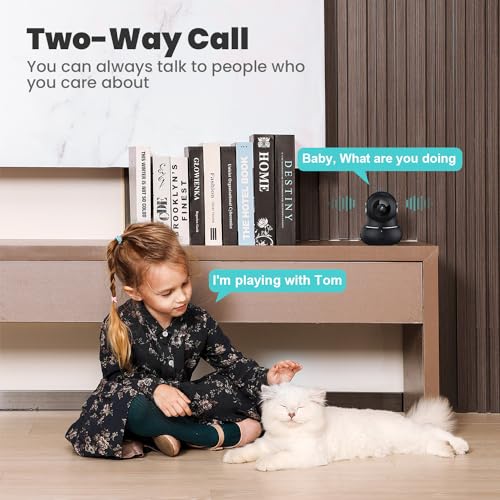 litokam 2K Indoor Security Camera, 360° Cameras for Home Security Indoor with Motion Detection, Pet Camera with Phone App, Baby Monitor-Night Vision
