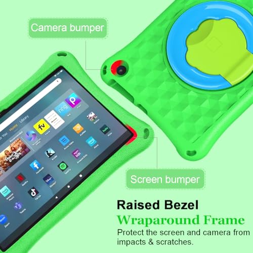 (13th/11th Generation, 2023/2021 Release) New 10in Tablet Case for Kids. Riaour ipad 10 case Light Weight Anti Slip Shockproof Kids Friendly Case(Incompatible with iPad Samsung).(Green)