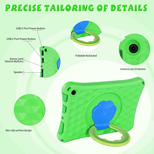 (13th/11th Generation, 2023/2021 Release) New 10in Tablet Case for Kids. Riaour ipad 10 case Light Weight Anti Slip Shockproof Kids Friendly Case(Incompatible with iPad Samsung).(Green)