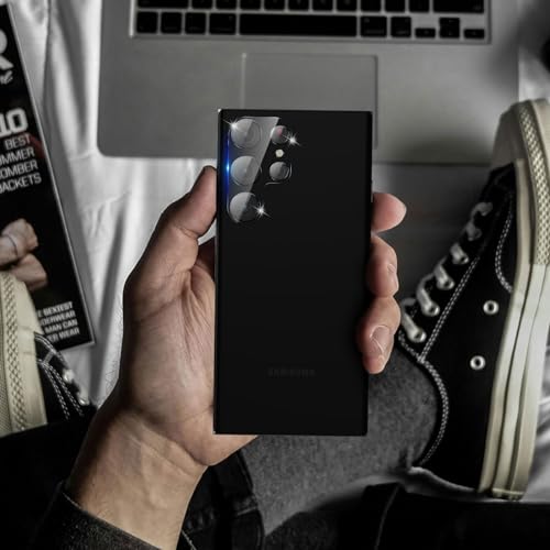 CloudValley 4 Pack Camera Lens Protector for Samsung Galaxy S24 Ultra, 9H Tempered Glass Lens Cover, Anti-Scratch & Case Friendly [Not Affect Flash & Night Shot], Clear