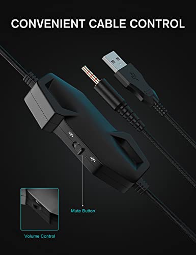 ZIUMIER Gaming Headset with Microphone for PS5/Xbox