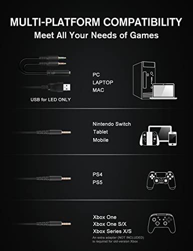 ZIUMIER Gaming Headset with Microphone for PS5/Xbox