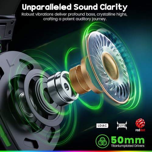 WESEARY 7.1 Wireless Gaming Headset with Mic for PS4, PS5, PC, Switch