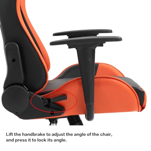 Modern-Depo Gaming Chair with Headrest and Lumbar Support, Height Adjustable Swivel Office Chair High-Back Recliner, Black Orange