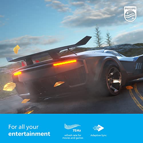 PHILIPS 22 inch Class Thin Full HD (1920 x 1080) 75Hz Monitor, VESA, HDMI & VGA Port, 4 Year Advance Replacement Warranty, 221V8LN