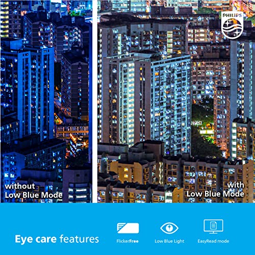 PHILIPS 22 inch Class Thin Full HD (1920 x 1080) 75Hz Monitor, VESA, HDMI & VGA Port, 4 Year Advance Replacement Warranty, 221V8LN