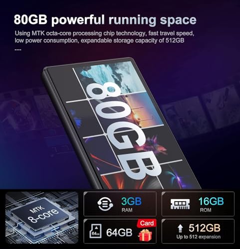 SWOFY 80GB Black Mp3 Player with Bluetooth