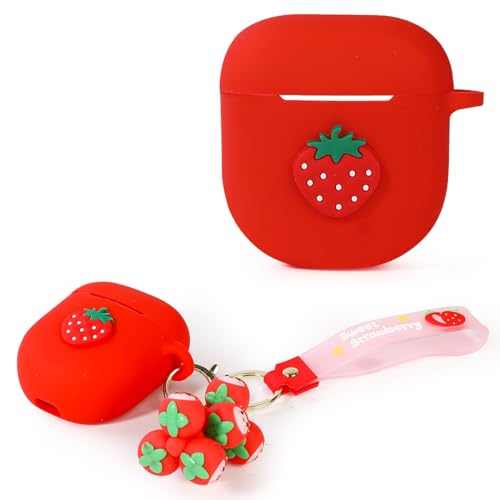 Case for Bose QuietComfort Earbuds II 2022, Suublg Cute Skin Design Silicone Charging Case Protective Cover with Cartoon Doll Keychain and Anti-Lost Lanyard for Girls Boys Teen