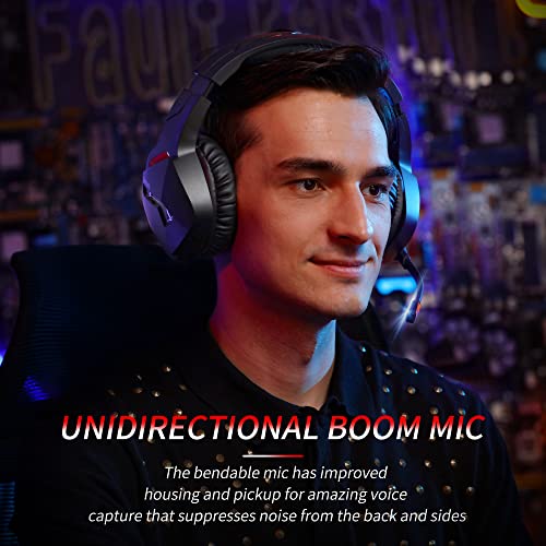 BINNUNE Wireless Gaming Headset with Microphone for PC PS4 PS5 Playstation