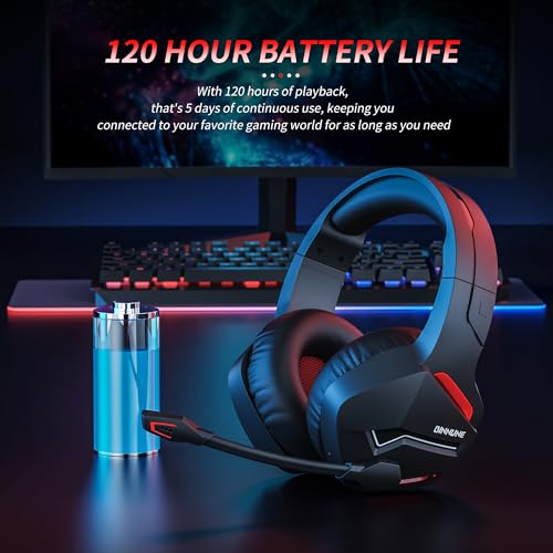 BINNUNE Wireless Gaming Headset with Microphone for PC PS4 PS5 Playstation