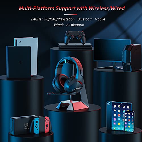 BINNUNE Wireless Gaming Headset with Microphone for PC PS4 PS5 Playstation