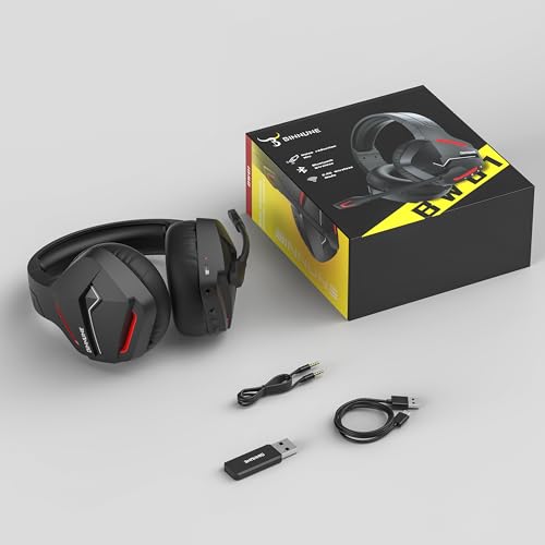BINNUNE Wireless Gaming Headset with Microphone for PC PS4 PS5 Playstation