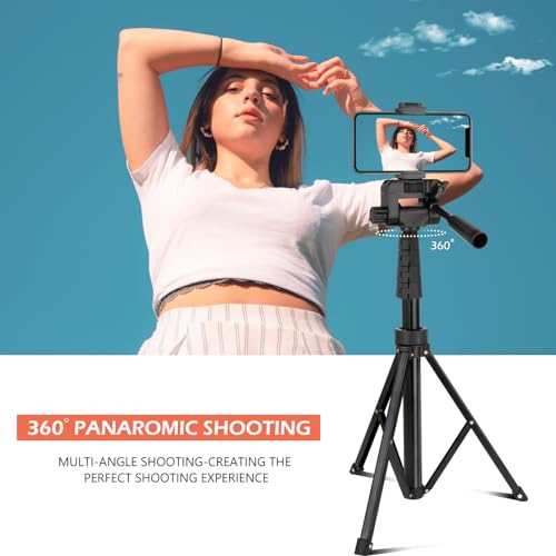 Aureday 67" Phone Tripod&Camera Stand, Selfie Stick Tripod with Remote and Phone Holder, Perfect for Selfies/Video Recording/Vlogging/Live Streaming
