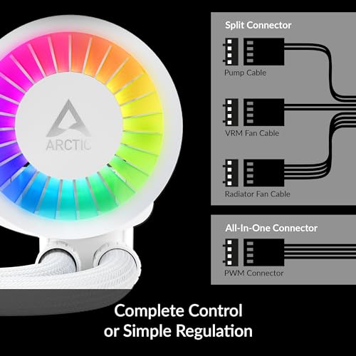 ARCTIC Liquid Freezer III 360 A-RGB - Water Cooling PC, All-in-One CPU AIO Water Cooler, Intel & AMD Compatible, efficient PWM-Controlled Pump, Fan: 200-1800 RPM, LGA1851 and LGA1700 Contact Frame -
