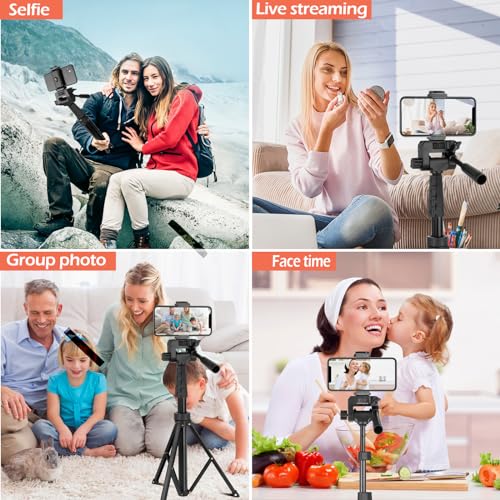 Aureday 67" Phone Tripod&Camera Stand, Selfie Stick Tripod with Remote and Phone Holder, Perfect for Selfies/Video Recording/Vlogging/Live Streaming