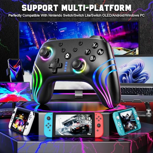 Wireless Pro Controller with Cool LED for Nintendo Switch