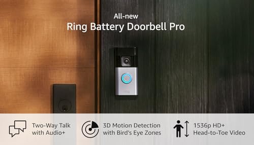 All-new Ring Battery Doorbell Pro | Two-Way Talk with Audio+, 3D Motion Detection, and 1536p HD+ Head-to-Toe Video (2024 release)