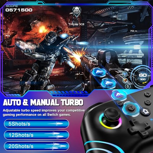 Wireless Pro Controller with Cool LED for Nintendo Switch