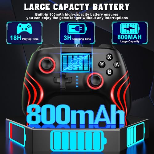 Wireless Pro Controller with Cool LED for Nintendo Switch