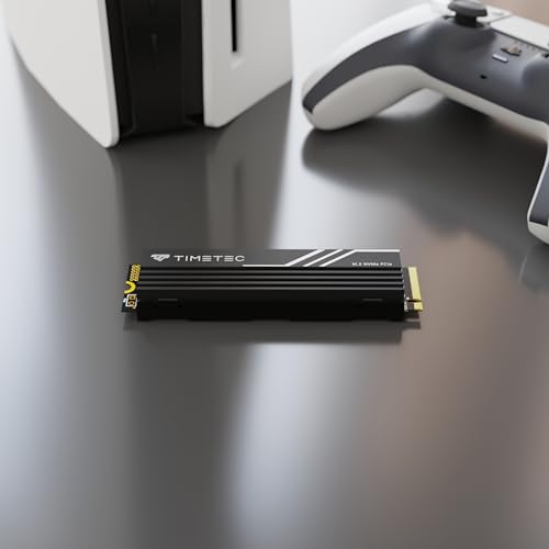 Timetec 4TB PCIe 4.0 Heatsink Gaming SSD NVMe PCIe Gen4x4 M.2 2280 3D NAND TLC SLC Cache Read/Write Speed Up to 7,100/5,500 MB/s Internal Solid State Drive for PS5, PC Desktop