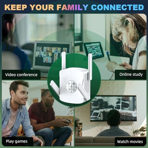 2024 Release WiFi 6 Extender Signal Booster, 1.8Gb/s Dual Band 5GHz & 2.4GHz Internet Repeater and Signal Amplifier for Home, 6X Faster Than Ever - w/Gigabit Ethernet Port, 1-Tap Setup