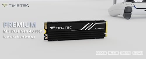 Timetec 4TB PCIe 4.0 Heatsink Gaming SSD NVMe PCIe Gen4x4 M.2 2280 3D NAND TLC SLC Cache Read/Write Speed Up to 7,100/5,500 MB/s Internal Solid State Drive for PS5, PC Desktop