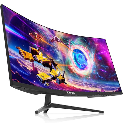 Sceptre 30-inch Curved Gaming Monitor 21:9 2560x1080 Ultra Wide/ Slim HDMI DisplayPort up to 200Hz Build-in Speakers, Metal Black (C305B-200UN1)