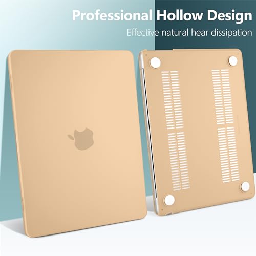 TWOLSKOO Compatible with M3 MacBook Air 15 Inch Case 2024 2023 Release A2941 M2 A3114 Liquid Retina Display & Touch ID, Protective Plastic Hard Shell Case Cover with Type C Adapter, Matte Peach Fuzz