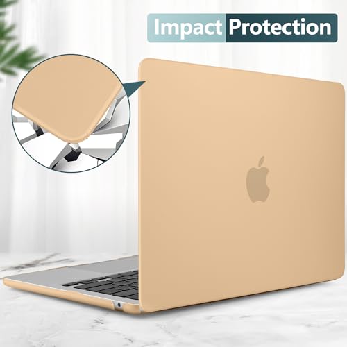 TWOLSKOO Compatible with M3 MacBook Air 15 Inch Case 2024 2023 Release A2941 M2 A3114 Liquid Retina Display & Touch ID, Protective Plastic Hard Shell Case Cover with Type C Adapter, Matte Peach Fuzz