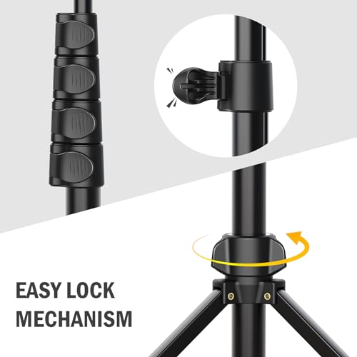 Liphisy 64” Tripod for Cell Phone & Camera, Phone Tripod with Remote and Phone Holder, Portable Tripod for iPhone, Phone Tripod for Video Recording, Cell Phone Tripod Mount Stand for Cellphone