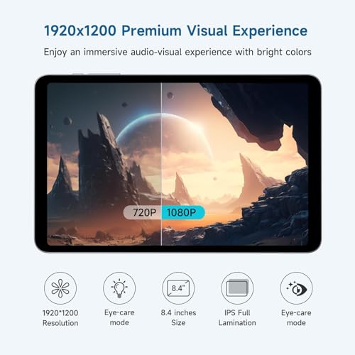 ALLDOCUBE 8.4 inch Tablet, Helio G99 Android Tablet with Widevine L1 iPlay50 Mini Pro NFE, FHD+ 1920×1200 Android13 Tablet, 16GB(8+8) RAM 256GB ROM 512GB Expandable, 5MP/13MP 4G LTE Bluetooth 5.2