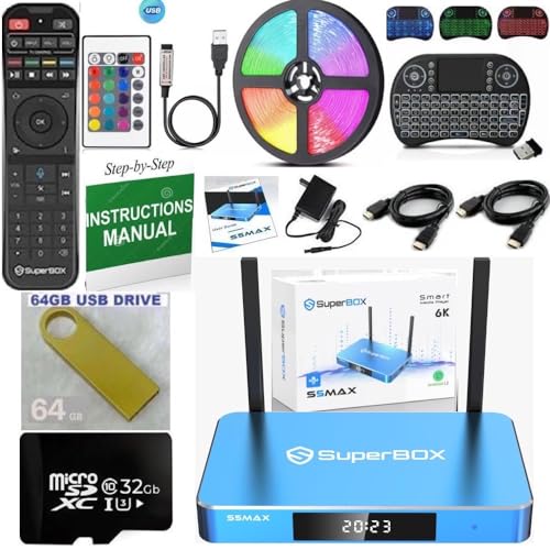 S 5 M A X, 2024 Pack,1 Voice and 1 Full Keyboard Remote, 2 HDMI, Tf Card, Memory Stick, LED Light Strip (Easy Detailed Install Instructions by Seller, Phone Support Included