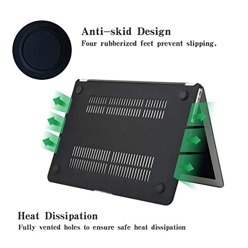 DTangLsm Compatible with MacBook Air 13 inch Case 2022 2021 2020-2018 Release M1 A2337 A2179 A1932 Faux Leather Hard Shell Plastic Case&Keyboard Cover Fit Mac Air 13 inch with Touch ID, Wrinkled White