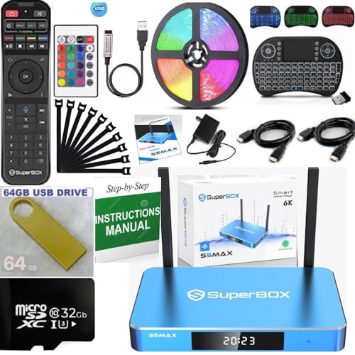 New Super, S 5 M A X, Bundle Box, 2024 Model,1 Voice 1 Keyboard Remote, 2 HDMI, Tf Card, Memory Stick, LED Light Strip, 10 Cable Ties (Install Instructions by Seller, Phone Support)