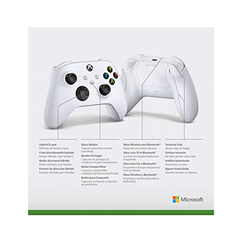 White Xbox Core Wireless Gaming Controller for Xbox Series X|S, Xbox One, Windows PC, Android, and iOS