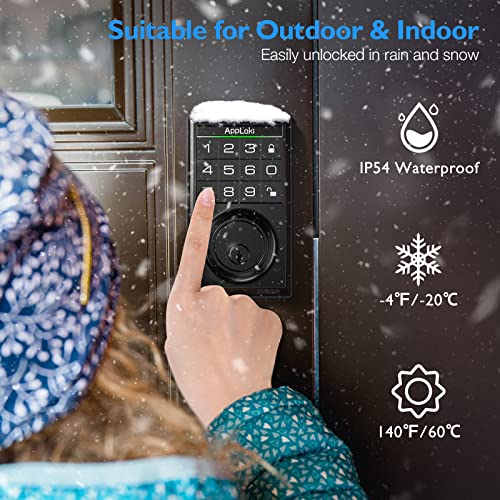 AppLoki Smart Lock, Electronic Keypad Deadbolt Keyless Entry Door Lock with Auto-Lock, 100 User Codes, Anti-Peeping Password, Easy to Install and Program, Keypad Lock for Home Bedroom