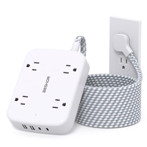 10FT Surge Protector Power Strip with USB Charging Ports