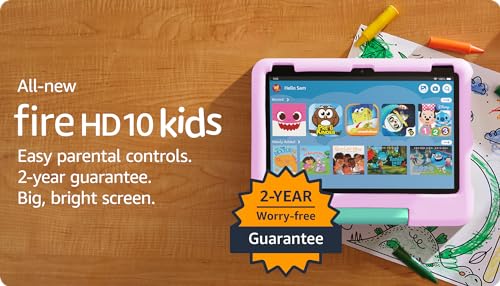 2023 Amazon Fire 10 HD Kids tablet, Pink