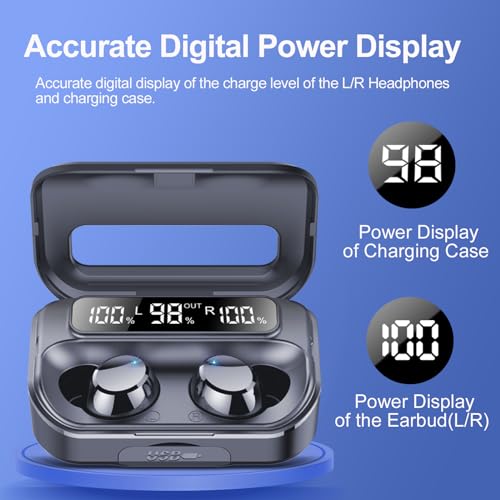 Ear buds Wireless Bluetooth Earbuds Bluetooth 5.3 Headphones with LED Power Display 128H Playtime in-Ear 2024 Earphones IPX7 Waterproof Sport Wireless Earbuds with Noise Cancelling Mic for iOS/Android