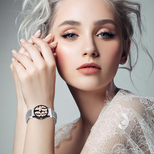 REYUIK Nylon Bands ONLY Compatible with Samsung Galaxy Watch 6 40mm 44 mm/6 Classic 43mm 47mm for Women Men, 20mm Quick Release Adjustable Strap for Galaxy Watch 6/6 Classic (Seashell Gray)