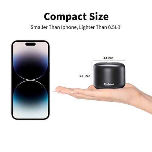 Bobtot Portable Bluetooth Speakers Wireless Speaker- Waterproof Speaker with Loud Stereo Sound,15 Hours Playtime, Rechargeable Battery, Built-in Microphone, Mini Speaker with Strap to Carry, Black