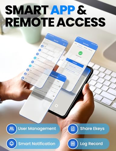 Smart Lock, 7-in-1 Keyless Entry Door Lock, Fingerprint Door Lock with Touchscreen Keypad, Built-in WiFi Deadbolt, Smart Door Lock with Bluetooth, Biometric Door Lock, App Remote Control (Zinc Alloy)