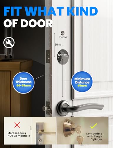 Smart Lock, 7-in-1 Keyless Entry Door Lock, Fingerprint Door Lock with Touchscreen Keypad, Built-in WiFi Deadbolt, Smart Door Lock with Bluetooth, Biometric Door Lock, App Remote Control (Zinc Alloy)