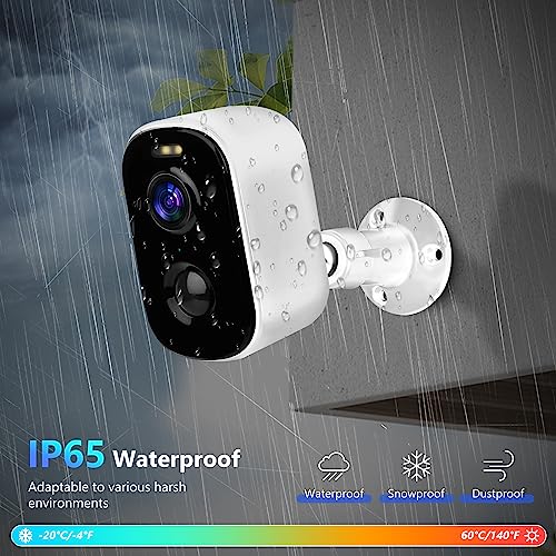 Geekee 1080P Security WiFi Cameras for Home Security, Wireless Outdoor with Motion Detection, Spotlight/Siren Alarm, Color Night Vision, 2-Way Talk, Waterproof SD/Cloud Storage Battery Powered