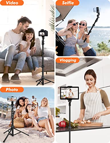 Nineigh Phone Tripod, 71" Tripod for iPhone, Selfie Stick Tripod Stand with Remote, Phone Tripod & Tall Travel Tripod for Recording Video Selfies Photo, Compatible with iPhone 15 14 Pro Max 13 12 11