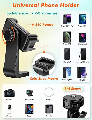 Nineigh Phone Tripod, 71" Tripod for iPhone, Selfie Stick Tripod Stand with Remote, Phone Tripod & Tall Travel Tripod for Recording Video Selfies Photo, Compatible with iPhone 15 14 Pro Max 13 12 11