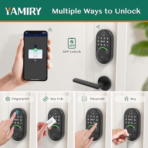 Keypad Smart Lock - Fingerprint Deadbolt with Remote App Control and Keyless Entry for Front Door Security